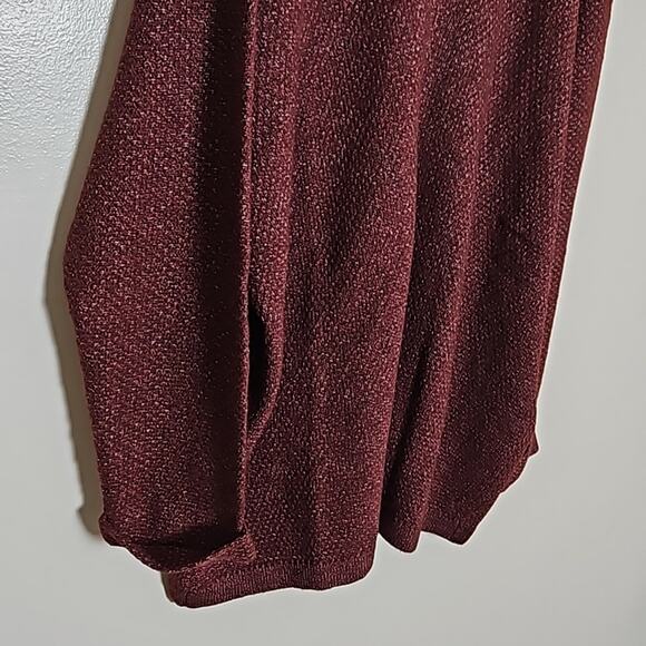 NWT Pink Clover Open Front Textured Burgundy Cardigan Sweater Sz Medium - Picture 8 of 12